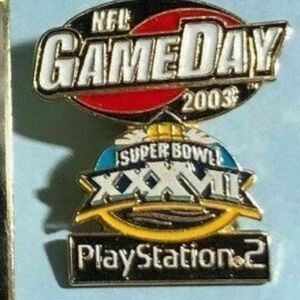 Play Station   NFL Game Day Pin  2003 PSII- SBXXXVII -TBay over Raiders